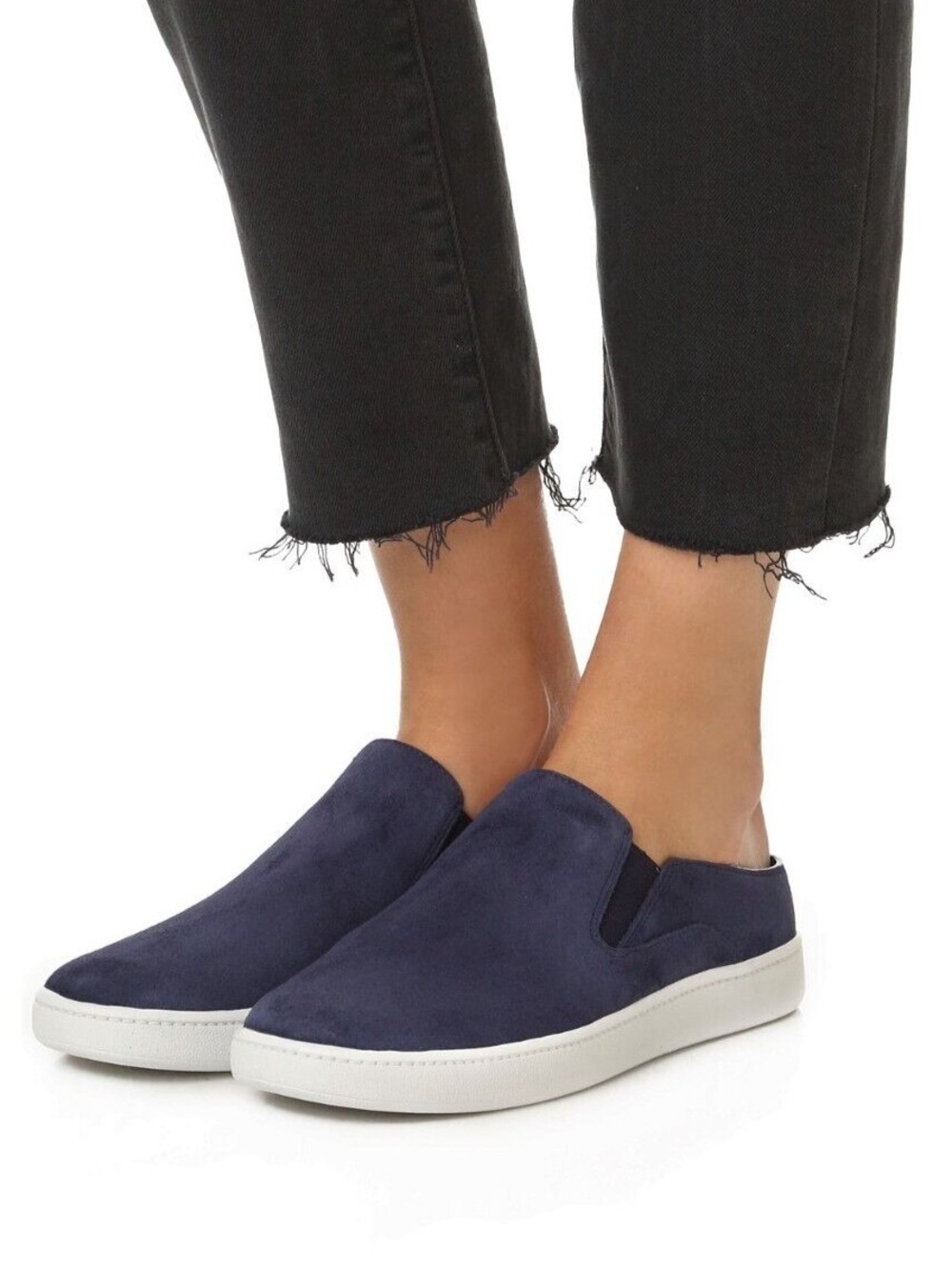 Vince Verrell Blue Suede Slide Sneakers Slip On Mule Shoes Size 6.5